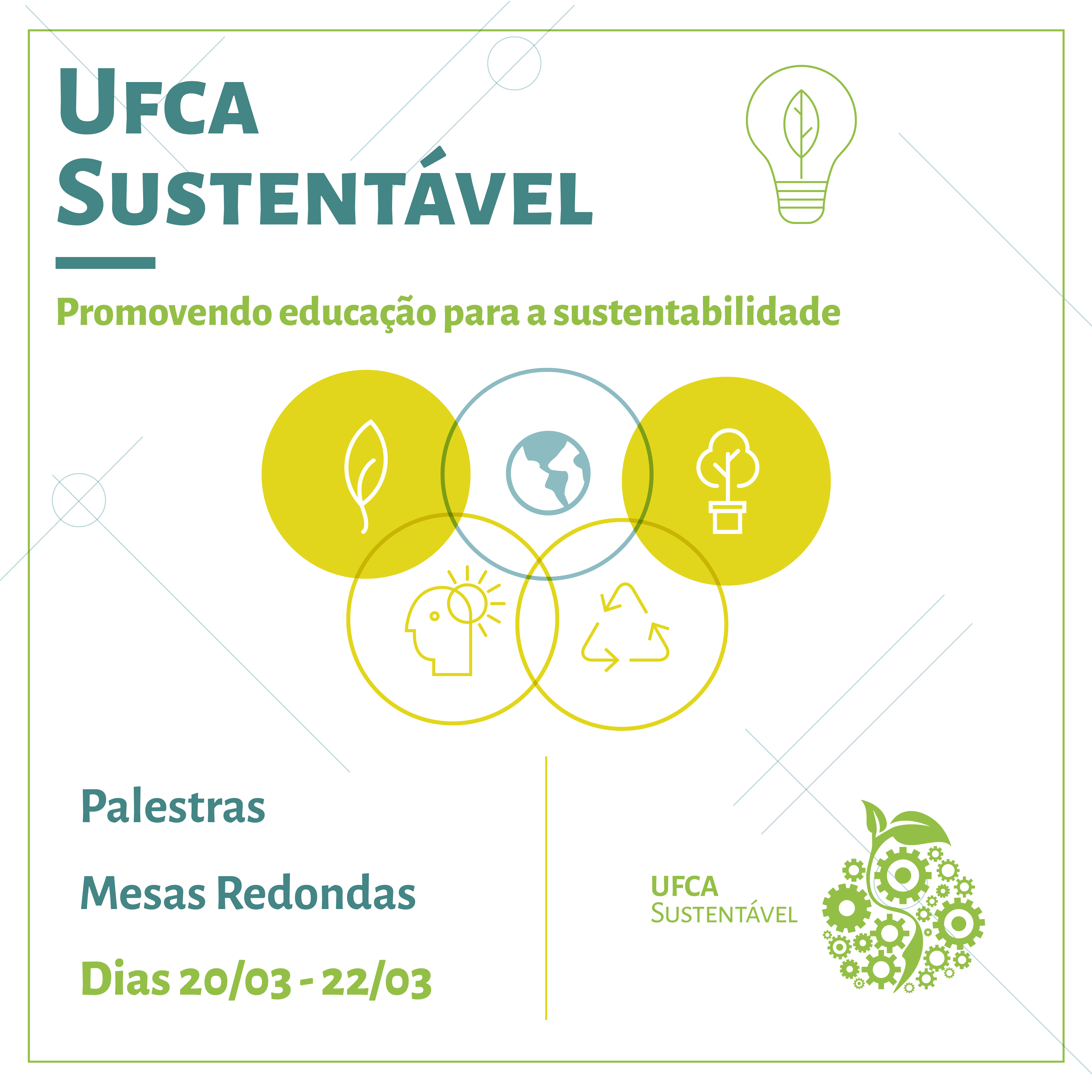 Arte de divulgação do evento UFCA Sustentável 