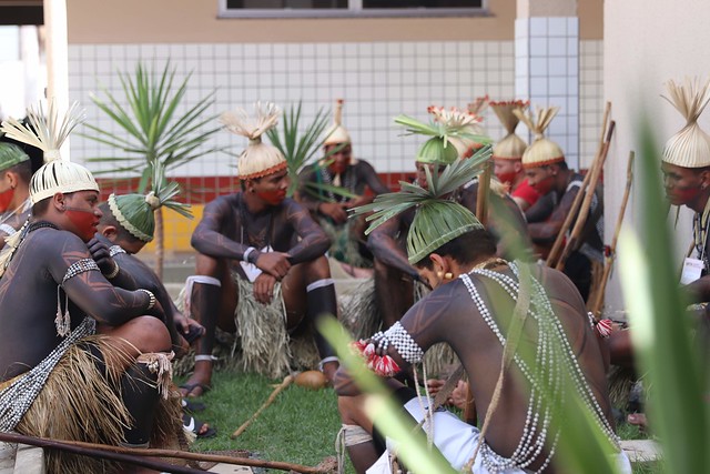 Índios da tribo Xukuru no campus Brejo Santo, no primeiro encontro de Saberes Indígenas do Semiárido, realizado no dia 7 de junho de 2019