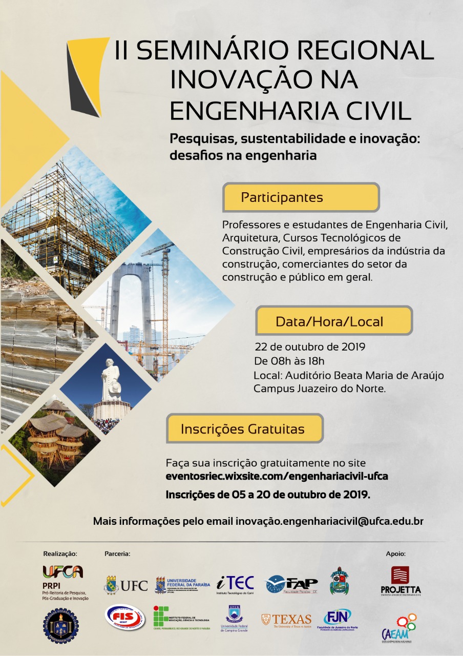 Cartaz do II Seminário Regional de Inovação na Engenharia Civil